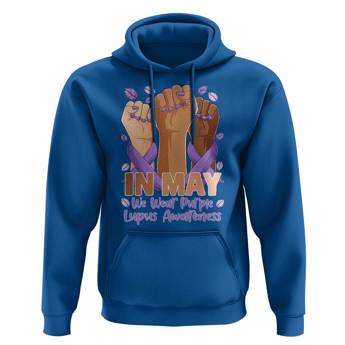 In May We Wear Purple Lupus Awareness Hoodie Purple Ribbon