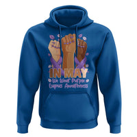 In May We Wear Purple Lupus Awareness Hoodie Purple Ribbon