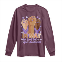 In May We Wear Purple Lupus Awareness Long Sleeve Shirt Purple Ribbon