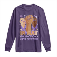 In May We Wear Purple Lupus Awareness Long Sleeve Shirt Purple Ribbon