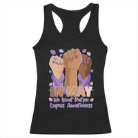 In May We Wear Purple Lupus Awareness Racerback Tank Top Purple Ribbon