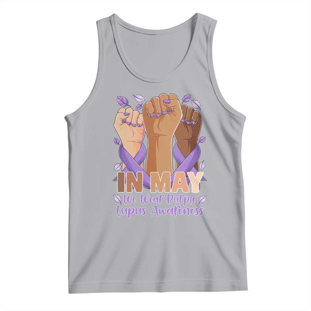 In May We Wear Purple Lupus Awareness Tank Top Purple Ribbon