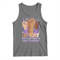In May We Wear Purple Lupus Awareness Tank Top Purple Ribbon