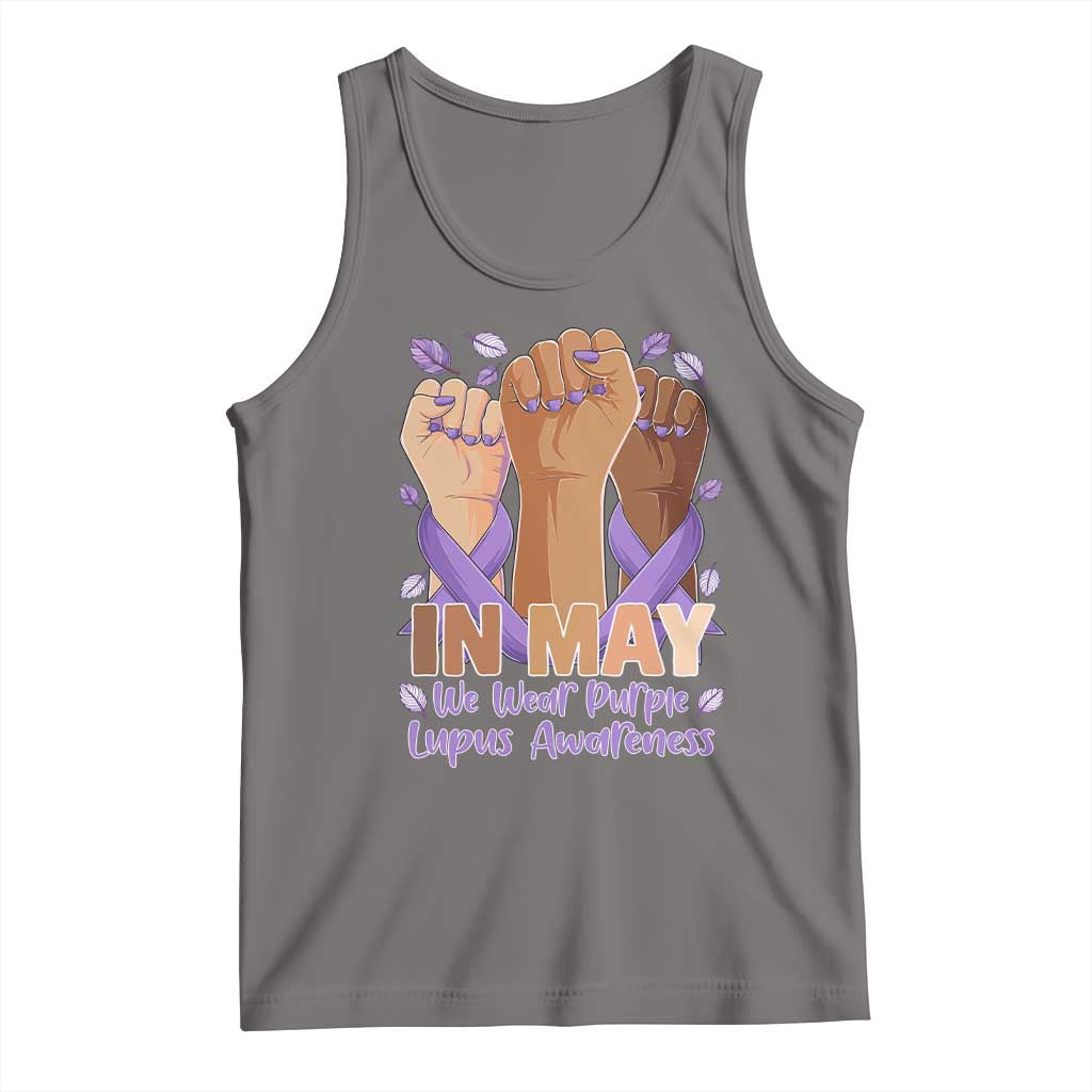 In May We Wear Purple Lupus Awareness Tank Top Purple Ribbon