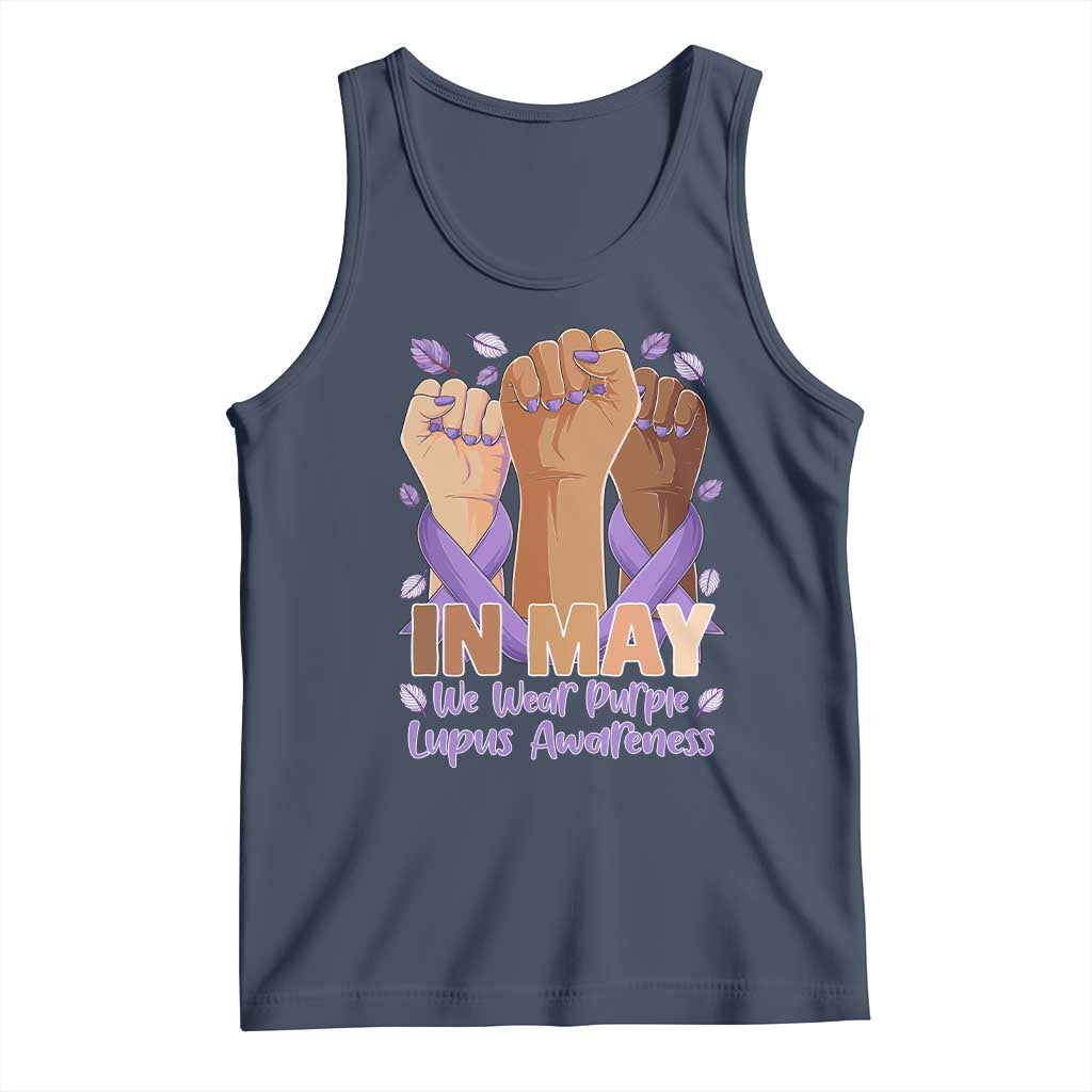 In May We Wear Purple Lupus Awareness Tank Top Purple Ribbon