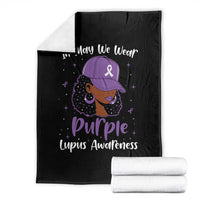 Lupus Awareness Throw Blanket African American Black Women Fight Lupus Purple Ribbon