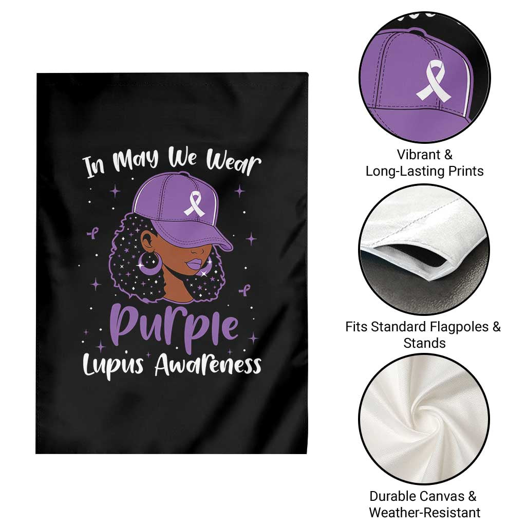Lupus Awareness Garden Flag African American Black Women Fight Lupus Purple Ribbon