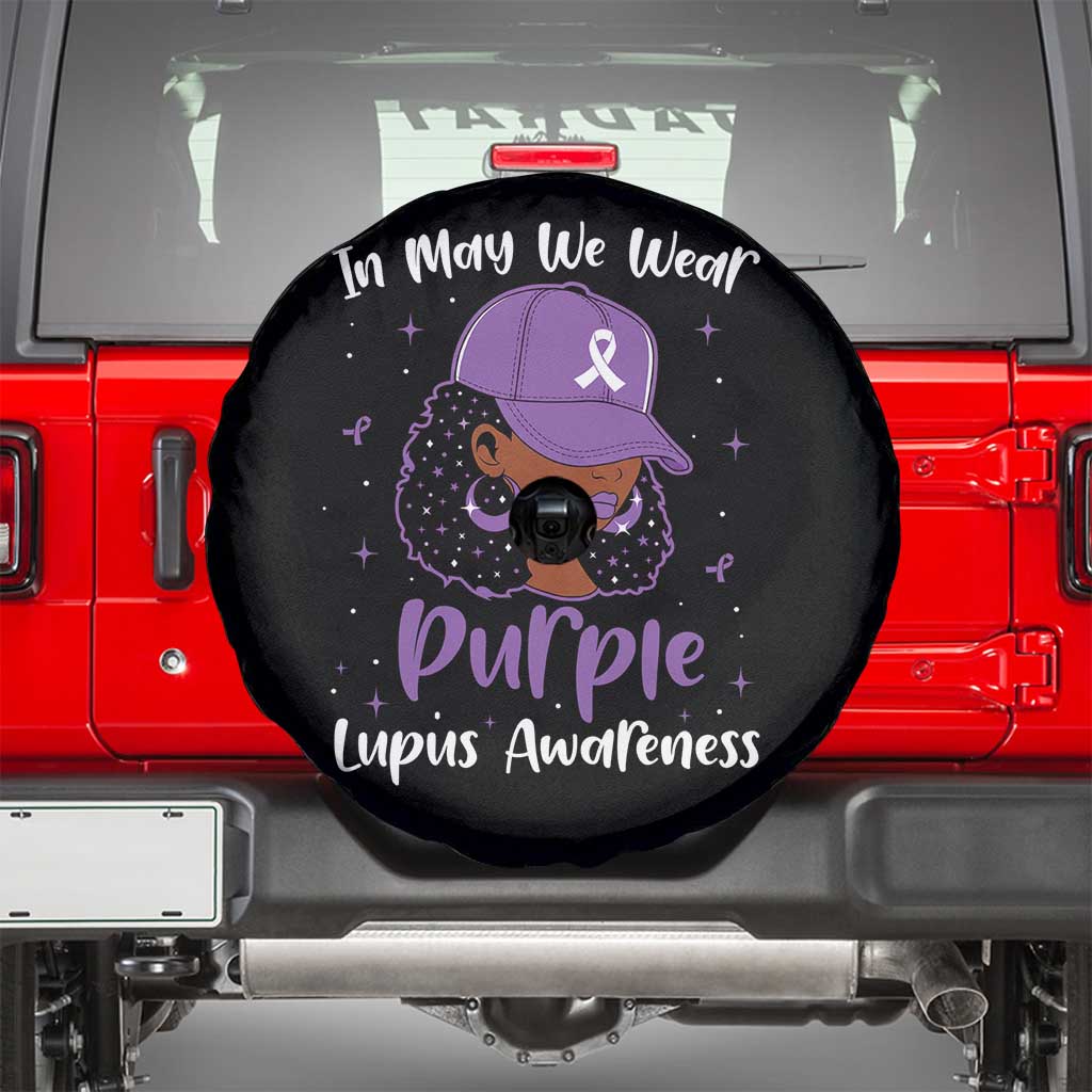 Lupus Awareness Spare Tire Cover African American Black Women Fight Lupus Purple Ribbon