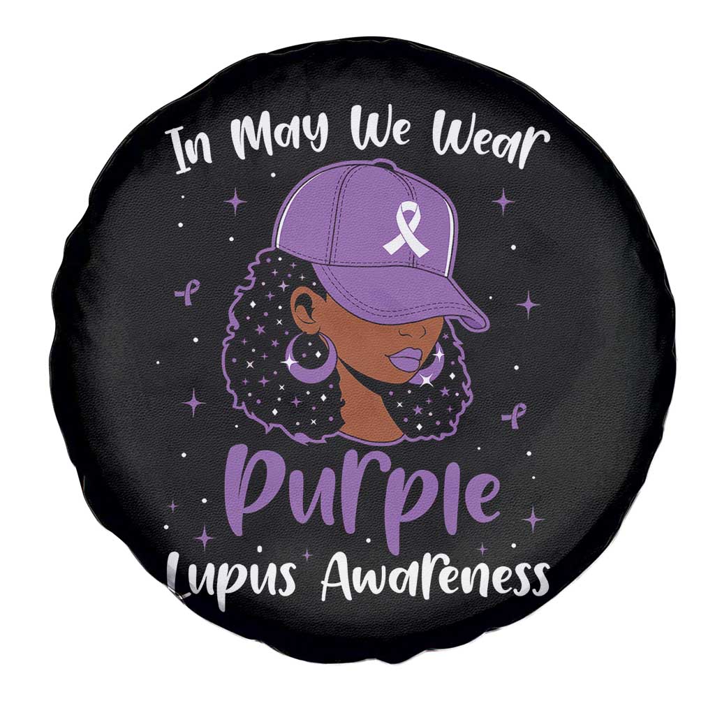 Lupus Awareness Spare Tire Cover African American Black Women Fight Lupus Purple Ribbon