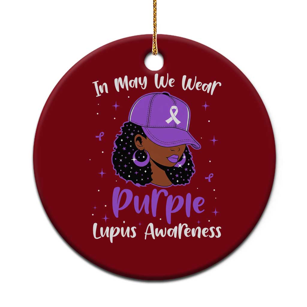 Lupus Awareness Ceramic Ornament African American Black Women Fight Lupus Purple Ribbon