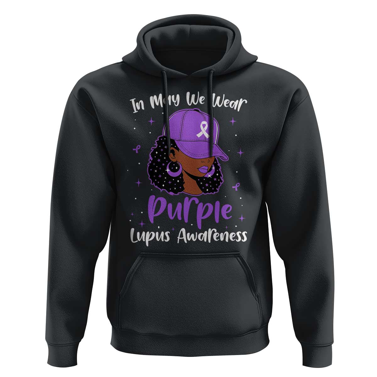 Lupus Awareness Hoodie African American Black Women Fight Lupus Purple Ribbon