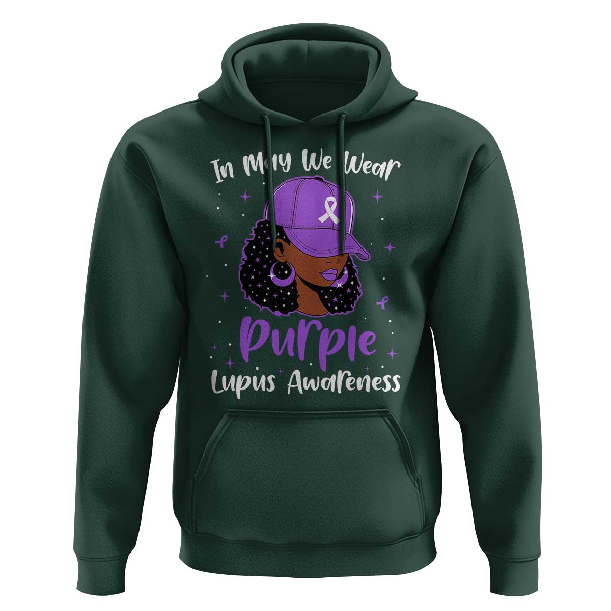 Lupus Awareness Hoodie African American Black Women Fight Lupus Purple Ribbon