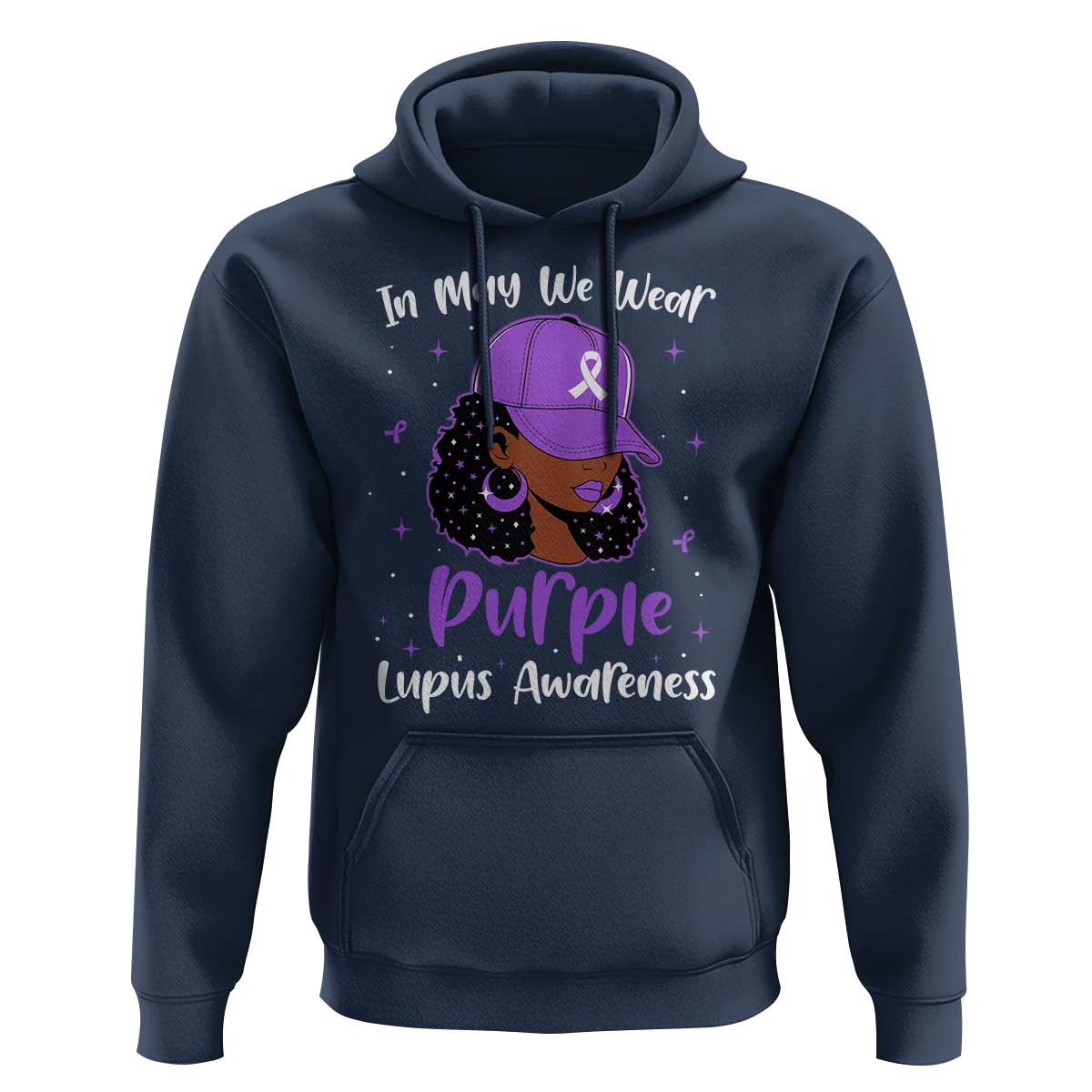 Lupus Awareness Hoodie African American Black Women Fight Lupus Purple Ribbon