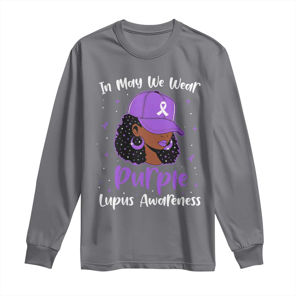 Lupus Awareness Long Sleeve Shirt African American Black Women Fight Lupus Purple Ribbon