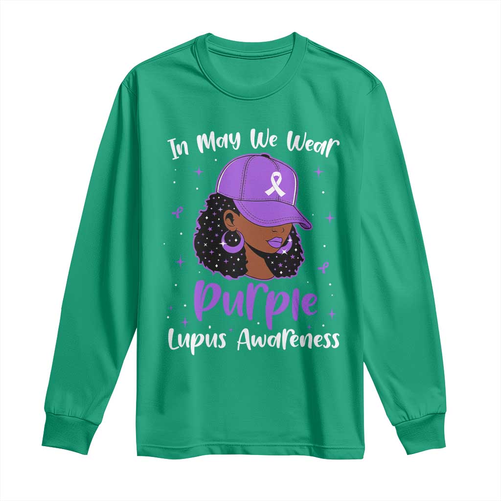 Lupus Awareness Long Sleeve Shirt African American Black Women Fight Lupus Purple Ribbon