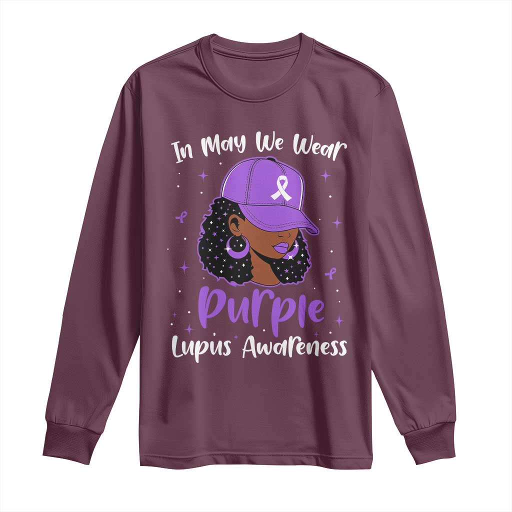 Lupus Awareness Long Sleeve Shirt African American Black Women Fight Lupus Purple Ribbon