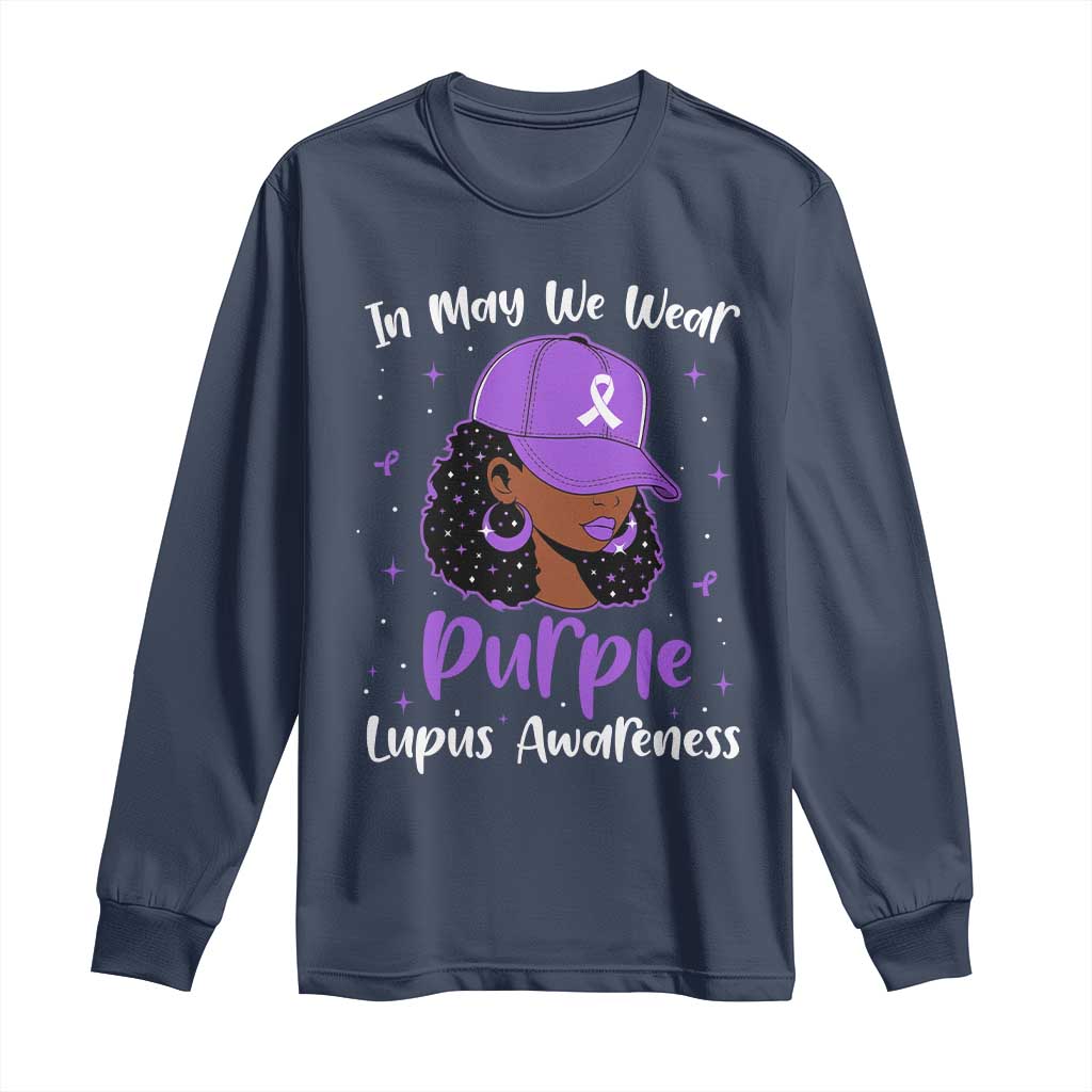Lupus Awareness Long Sleeve Shirt African American Black Women Fight Lupus Purple Ribbon