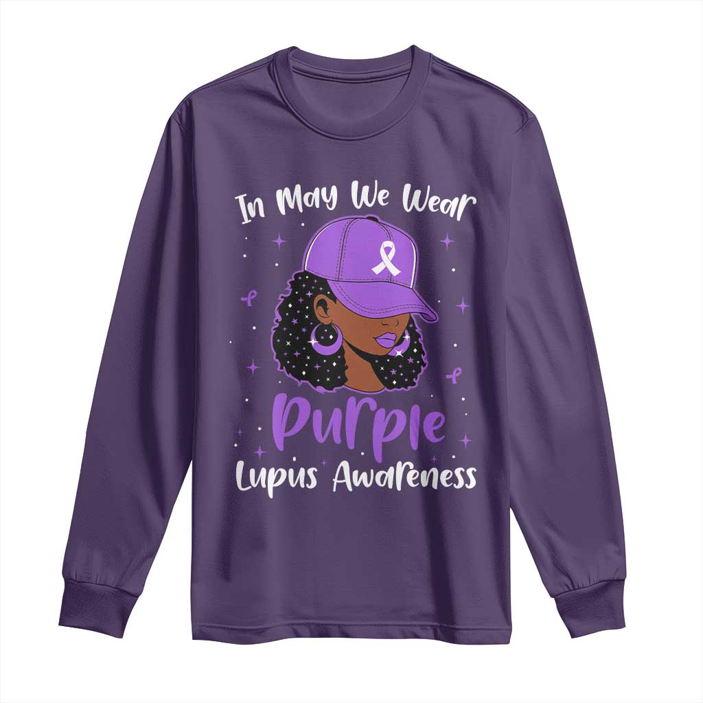 Lupus Awareness Long Sleeve Shirt African American Black Women Fight Lupus Purple Ribbon
