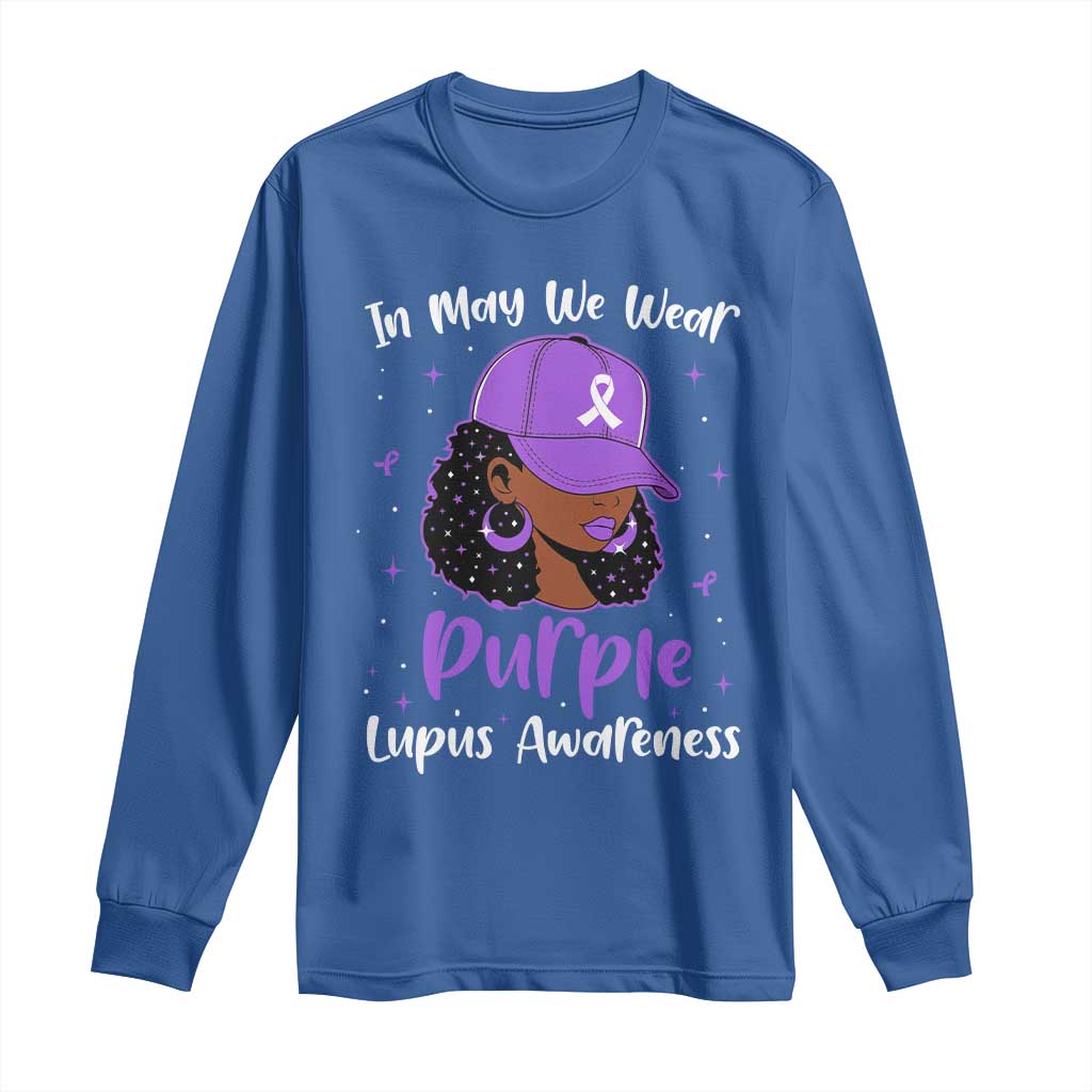 Lupus Awareness Long Sleeve Shirt African American Black Women Fight Lupus Purple Ribbon