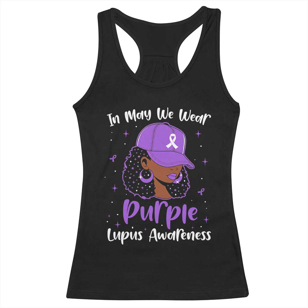 Lupus Awareness Racerback Tank Top African American Black Women Fight Lupus Purple Ribbon