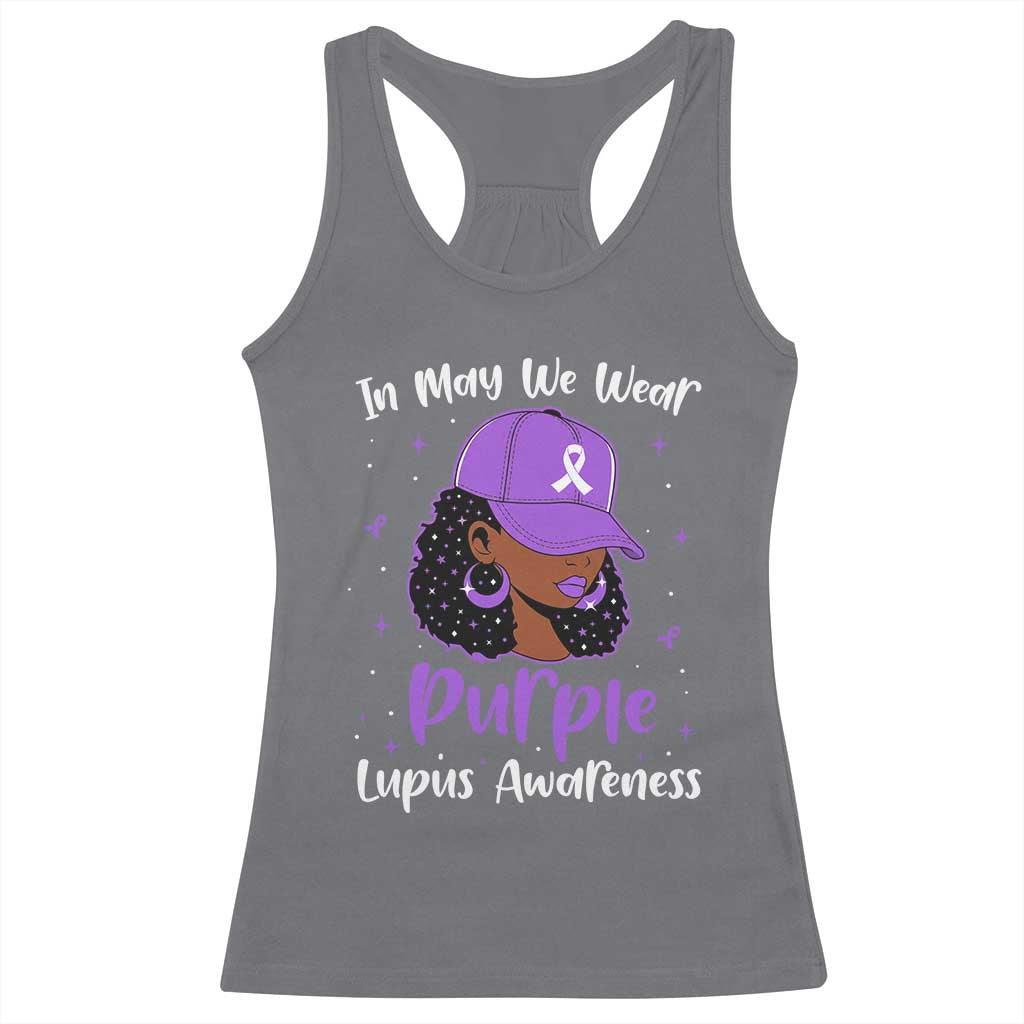Lupus Awareness Racerback Tank Top African American Black Women Fight Lupus Purple Ribbon