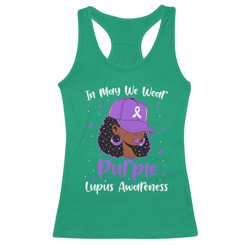 Lupus Awareness Racerback Tank Top African American Black Women Fight Lupus Purple Ribbon