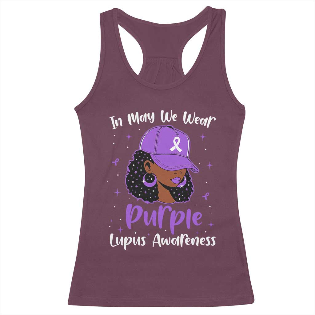 Lupus Awareness Racerback Tank Top African American Black Women Fight Lupus Purple Ribbon