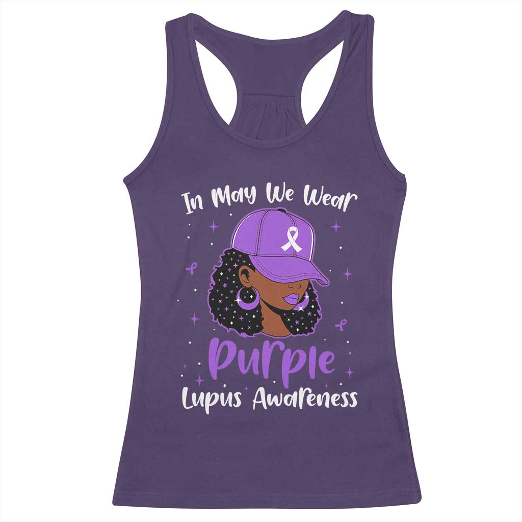 Lupus Awareness Racerback Tank Top African American Black Women Fight Lupus Purple Ribbon