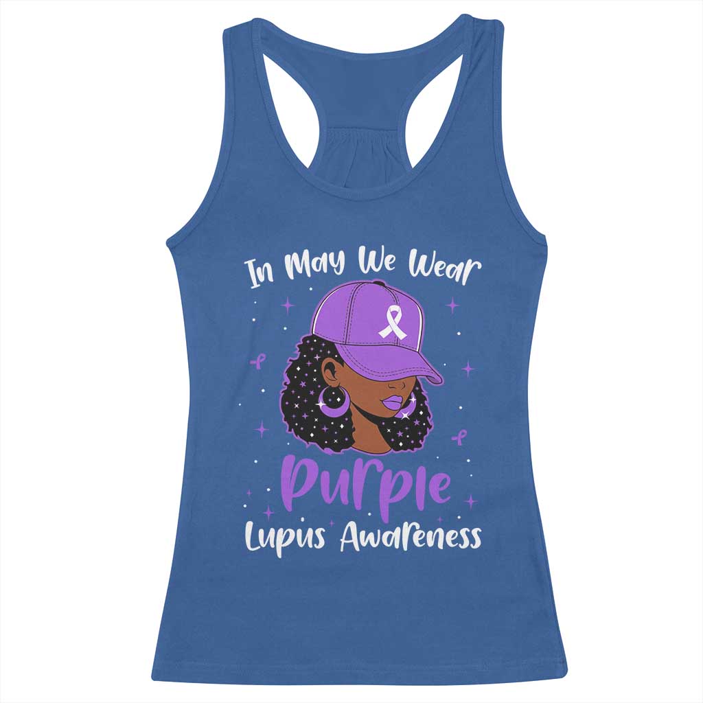 Lupus Awareness Racerback Tank Top African American Black Women Fight Lupus Purple Ribbon