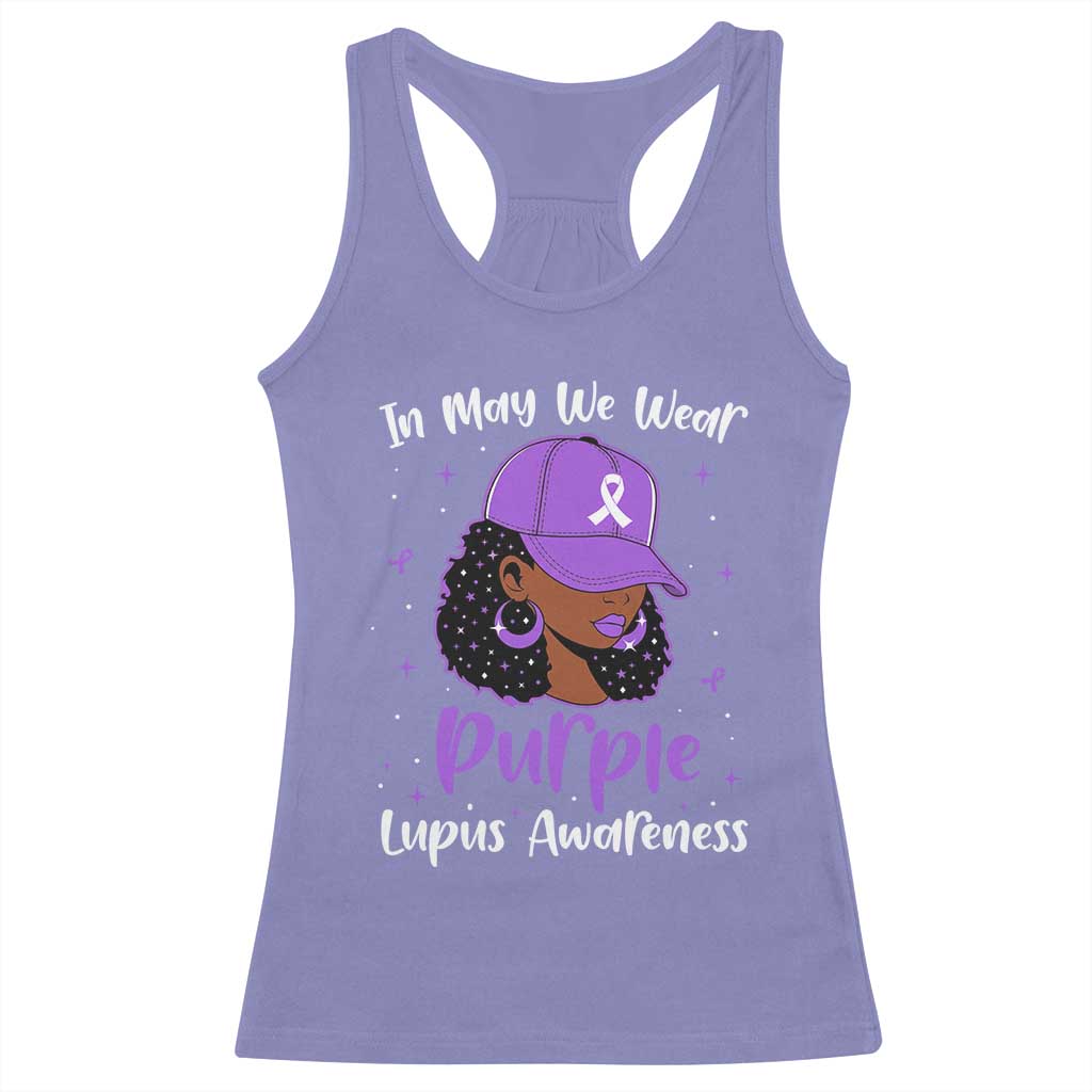 Lupus Awareness Racerback Tank Top African American Black Women Fight Lupus Purple Ribbon
