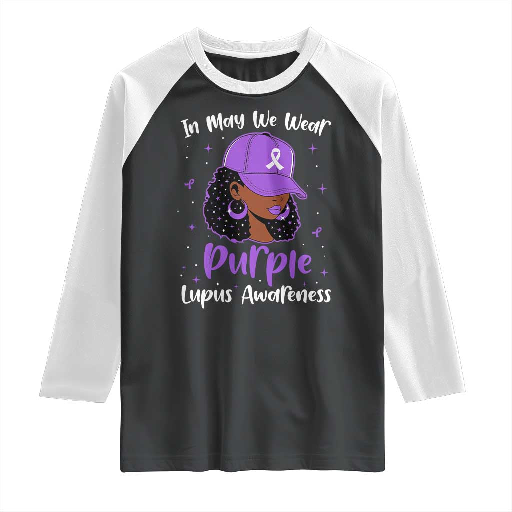 Lupus Awareness Raglan Shirt African American Black Women Fight Lupus Purple Ribbon