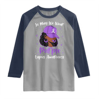 Lupus Awareness Raglan Shirt African American Black Women Fight Lupus Purple Ribbon