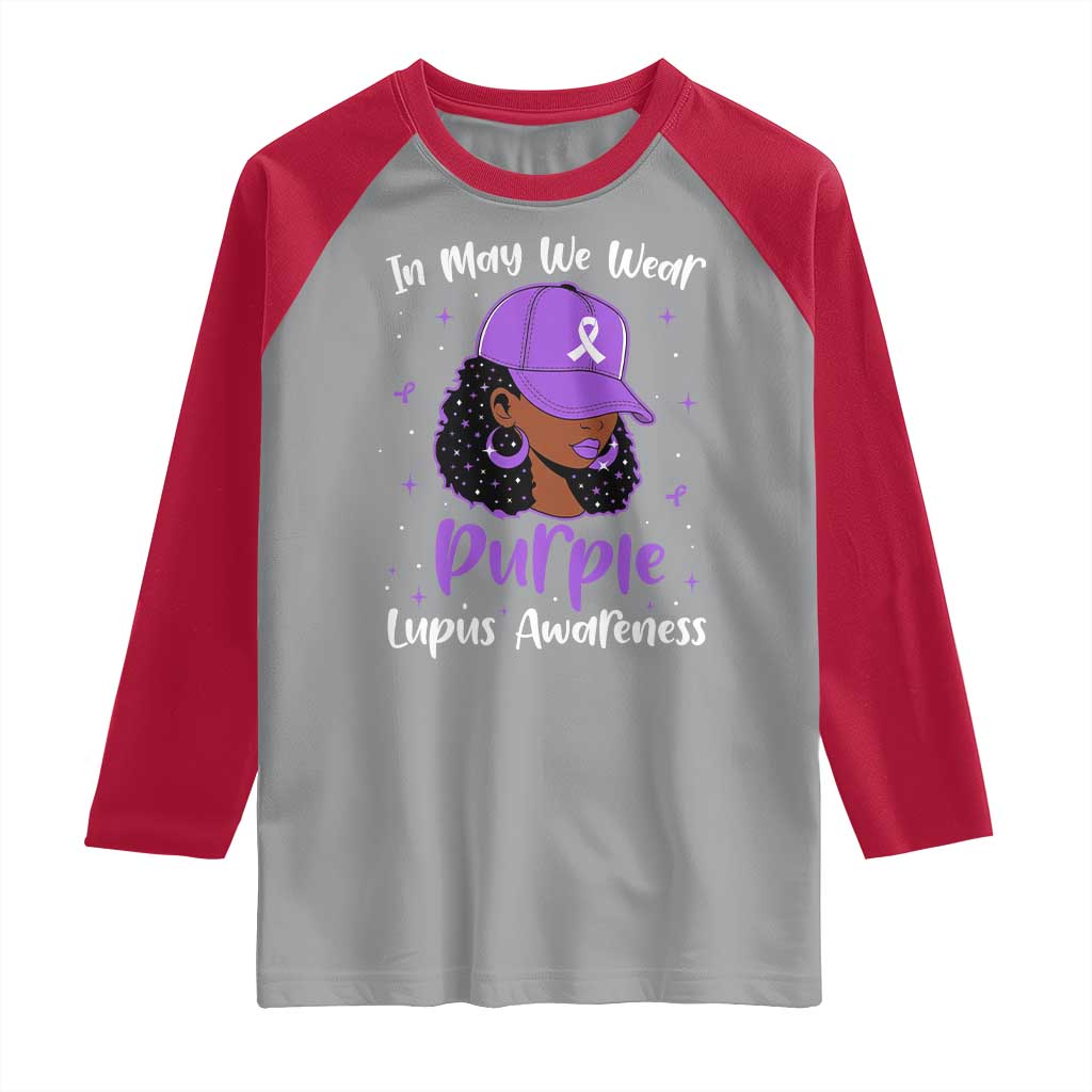 Lupus Awareness Raglan Shirt African American Black Women Fight Lupus Purple Ribbon