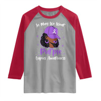 Lupus Awareness Raglan Shirt African American Black Women Fight Lupus Purple Ribbon
