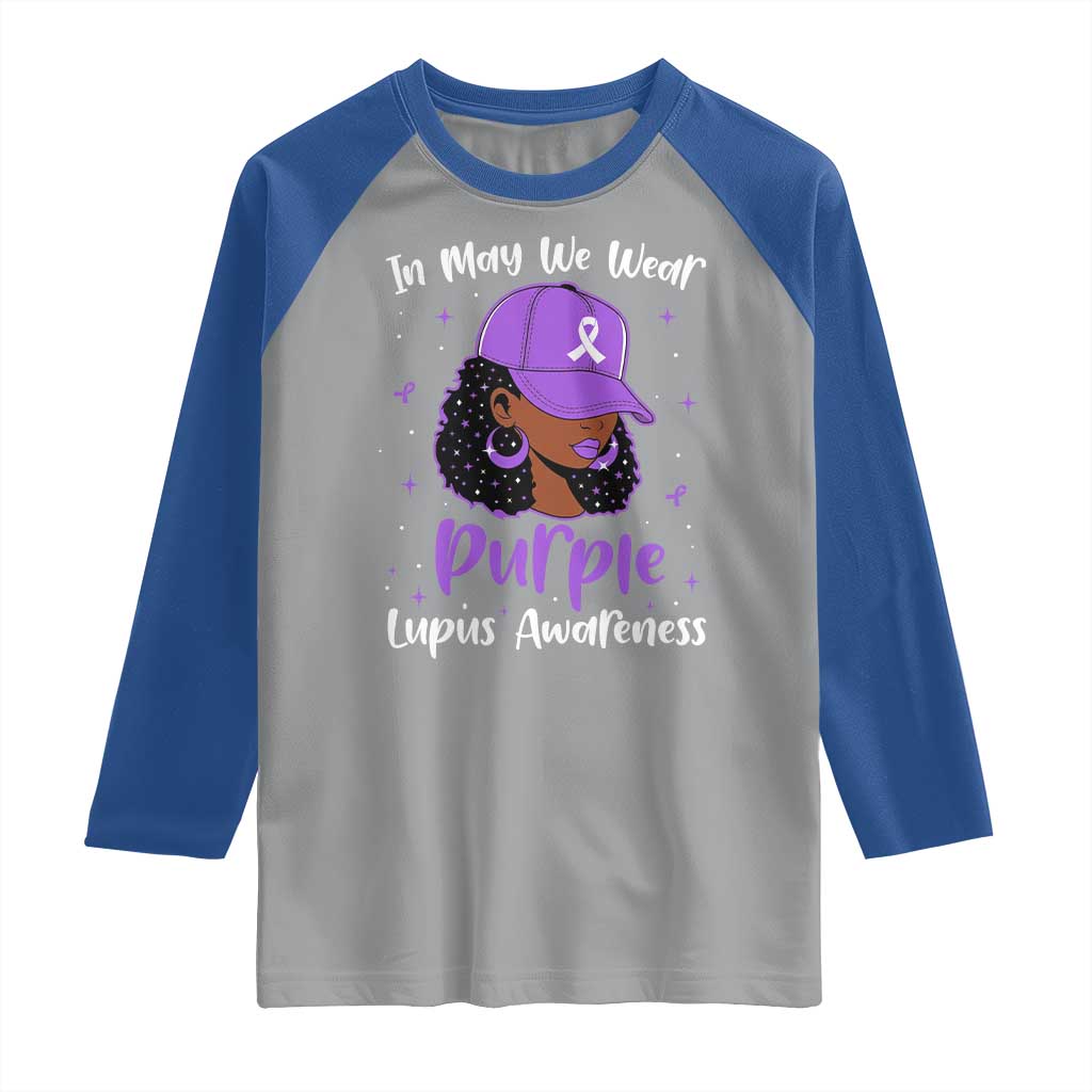 Lupus Awareness Raglan Shirt African American Black Women Fight Lupus Purple Ribbon