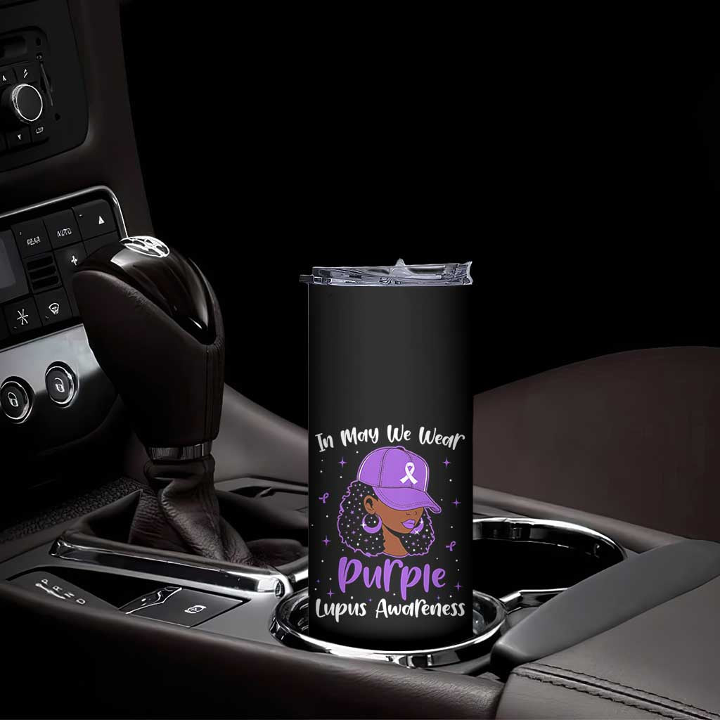 Lupus Awareness Skinny Tumbler African American Black Women Fight Lupus Purple Ribbon