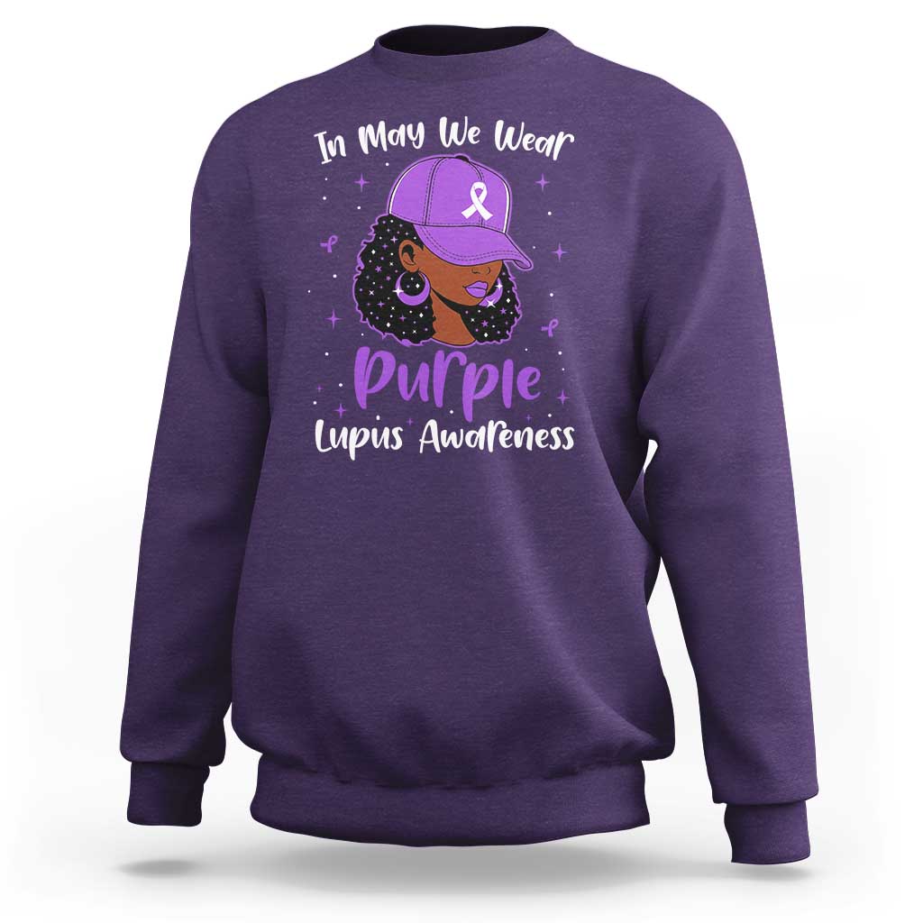 Lupus Awareness Sweatshirt African American Black Women Fight Lupus Purple Ribbon