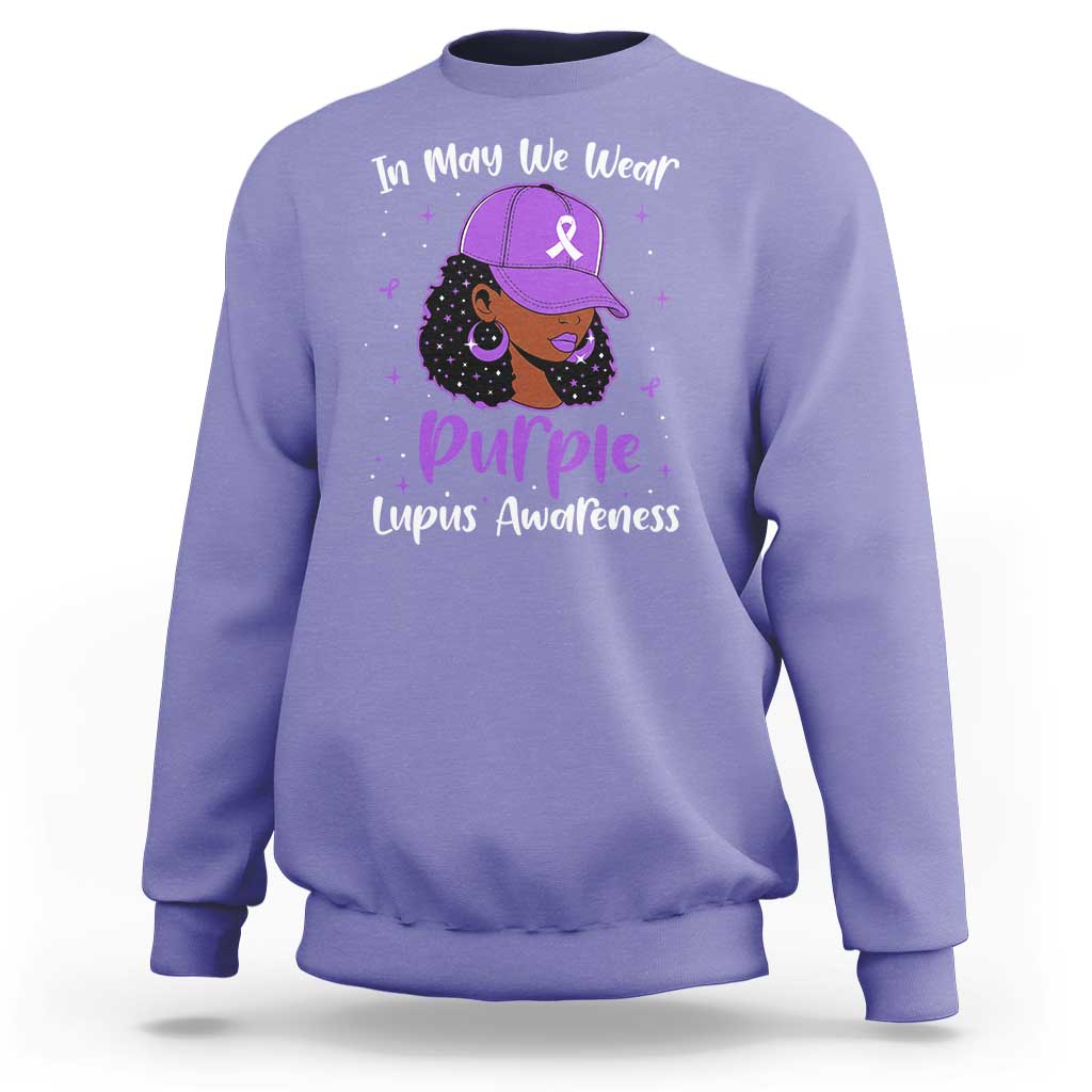 Lupus Awareness Sweatshirt African American Black Women Fight Lupus Purple Ribbon