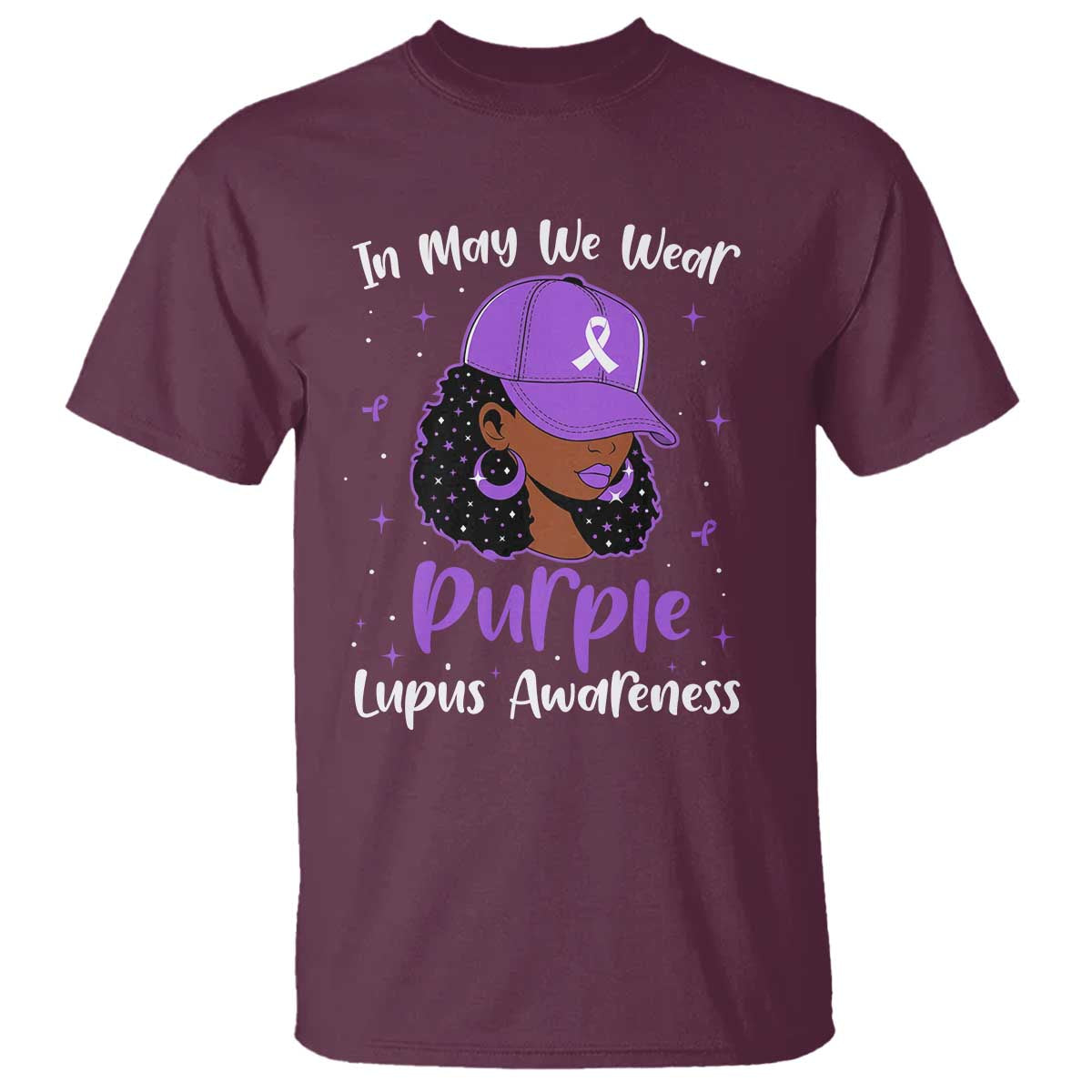Lupus Awareness T Shirt African American Black Women Fight Lupus Purple Ribbon