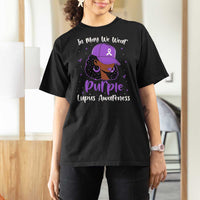 Lupus Awareness T Shirt For Women African American Black Women Fight Lupus Purple Ribbon