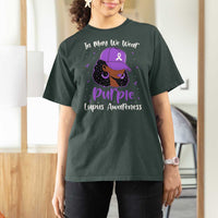 Lupus Awareness T Shirt For Women African American Black Women Fight Lupus Purple Ribbon