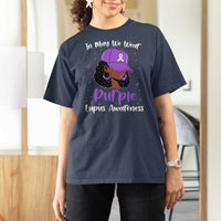 Lupus Awareness T Shirt For Women African American Black Women Fight Lupus Purple Ribbon
