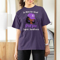 Lupus Awareness T Shirt For Women African American Black Women Fight Lupus Purple Ribbon