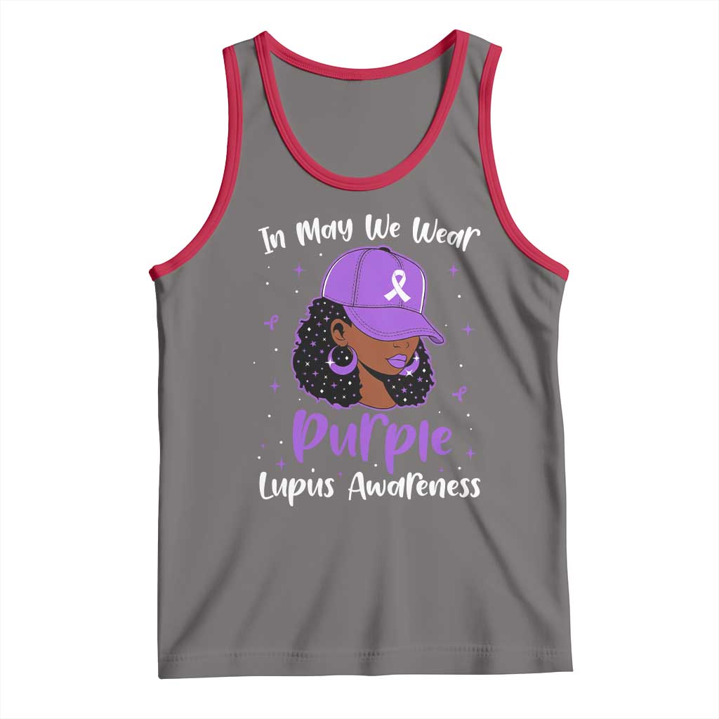 Lupus Awareness Tank Top African American Black Women Fight Lupus Purple Ribbon
