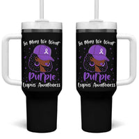 Lupus Awareness Tumbler With Handle African American Black Women Fight Lupus Purple Ribbon