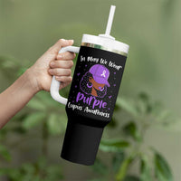 Lupus Awareness Tumbler With Handle African American Black Women Fight Lupus Purple Ribbon