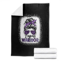 Lupus Warrior Throw Blanket Purple Ribbon Messy Bun Women