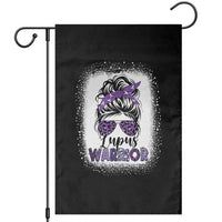 Lupus Warrior Garden Flag Purple Ribbon Messy Bun Women