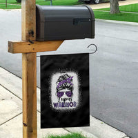 Lupus Warrior Garden Flag Purple Ribbon Messy Bun Women