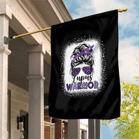 Lupus Warrior Garden Flag Purple Ribbon Messy Bun Women